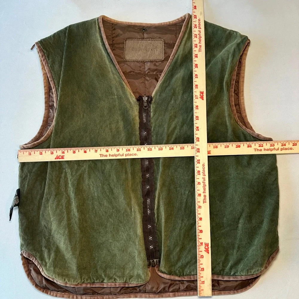 Vintage Chevignon Reversible Quilted Vest XXL Corduroy Hunting 90s‎ Gorpcore